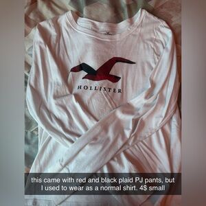 Hollister White Long Sleeve Pajama Top